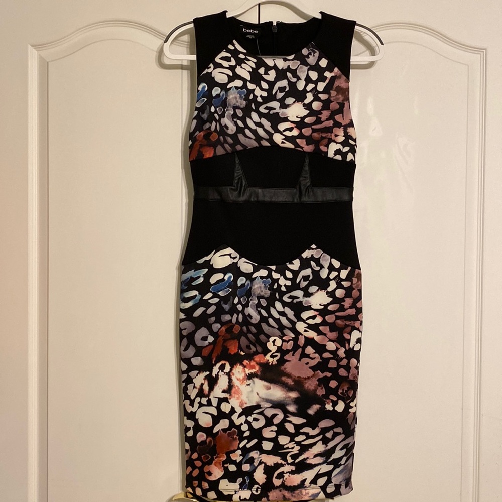Bebe multicolor animal print dress